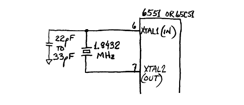 6551 crystal direct connections